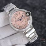 Swiss Grade Cartier Ballon Bleu NH05 Watch 33 Salmon Roman face Diamond-set_th.jpg